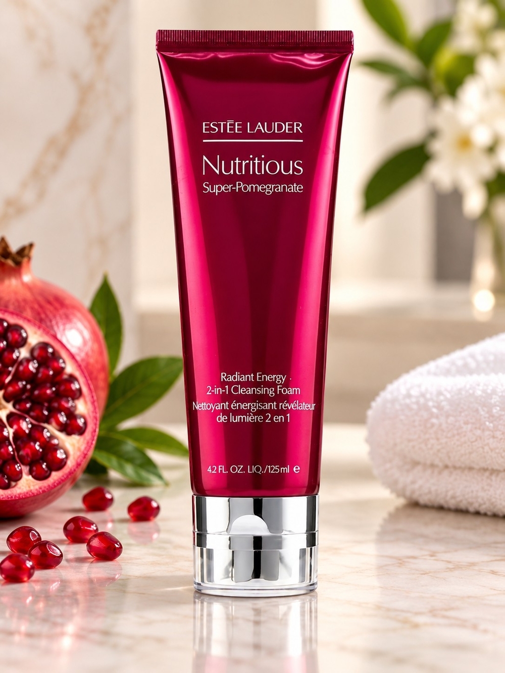 Estée Lauder Nutritious Super-Pomegranate 2-in-1 Cleansing Foam 4.2 oz 125ml New